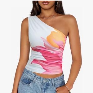 Floral One-Shoulder Top